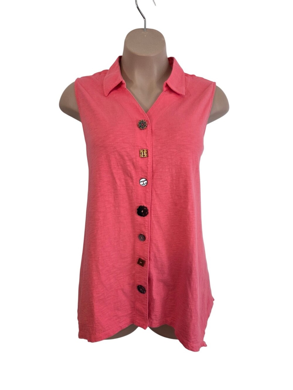 Soft Surroundings 100% Cotton Button Down Sleeveless Top Size 3X ~ Pre-Owned